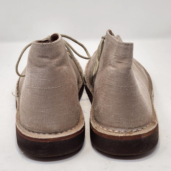 Lands End Mens Tan Khaki Canvas Chukka Boots Size 8 Lace Up Gum Soles Ankle - Picture 7 of 9